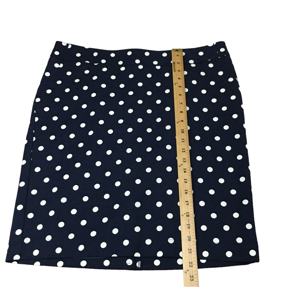 MERONA Navy Blue White Polka Dot Stretch Skirt - Women’s 14 NWT - Picture 4 of 9